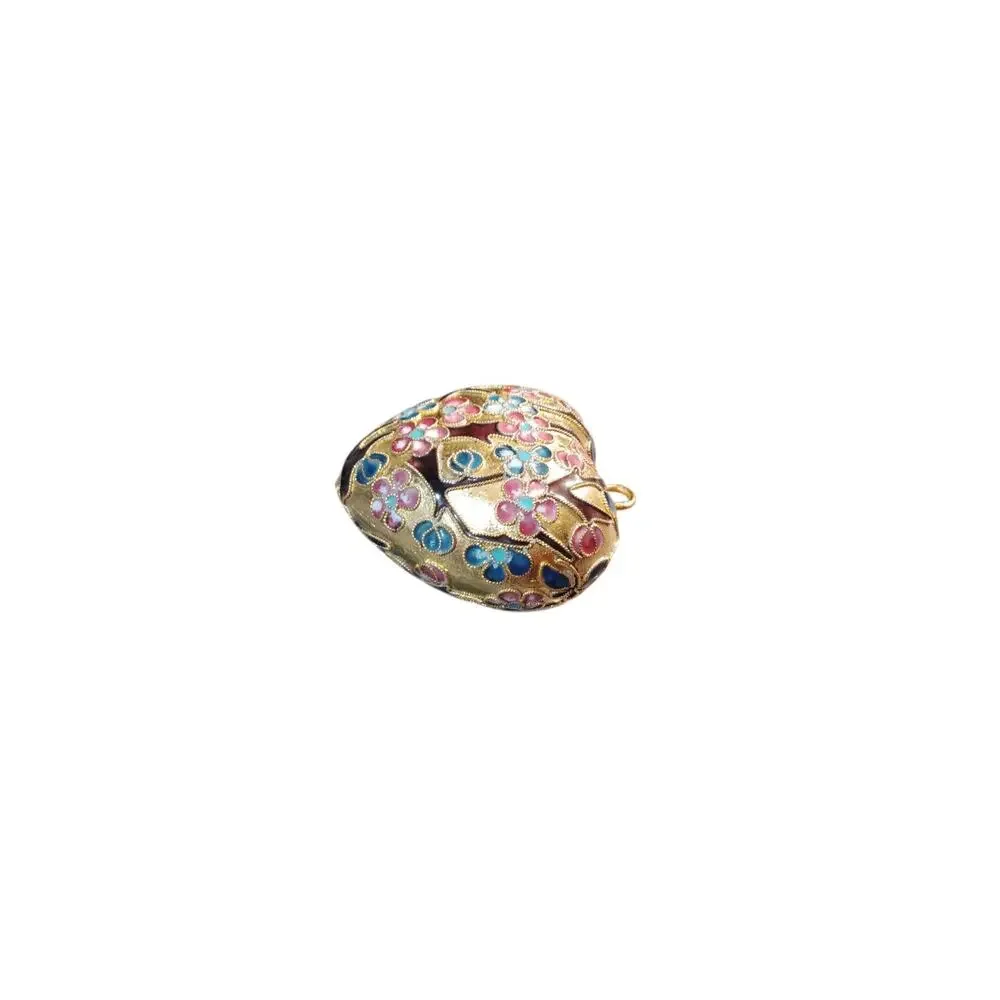 Puffy heart Enamel, cloisonné silver with vermeil overlay ornament